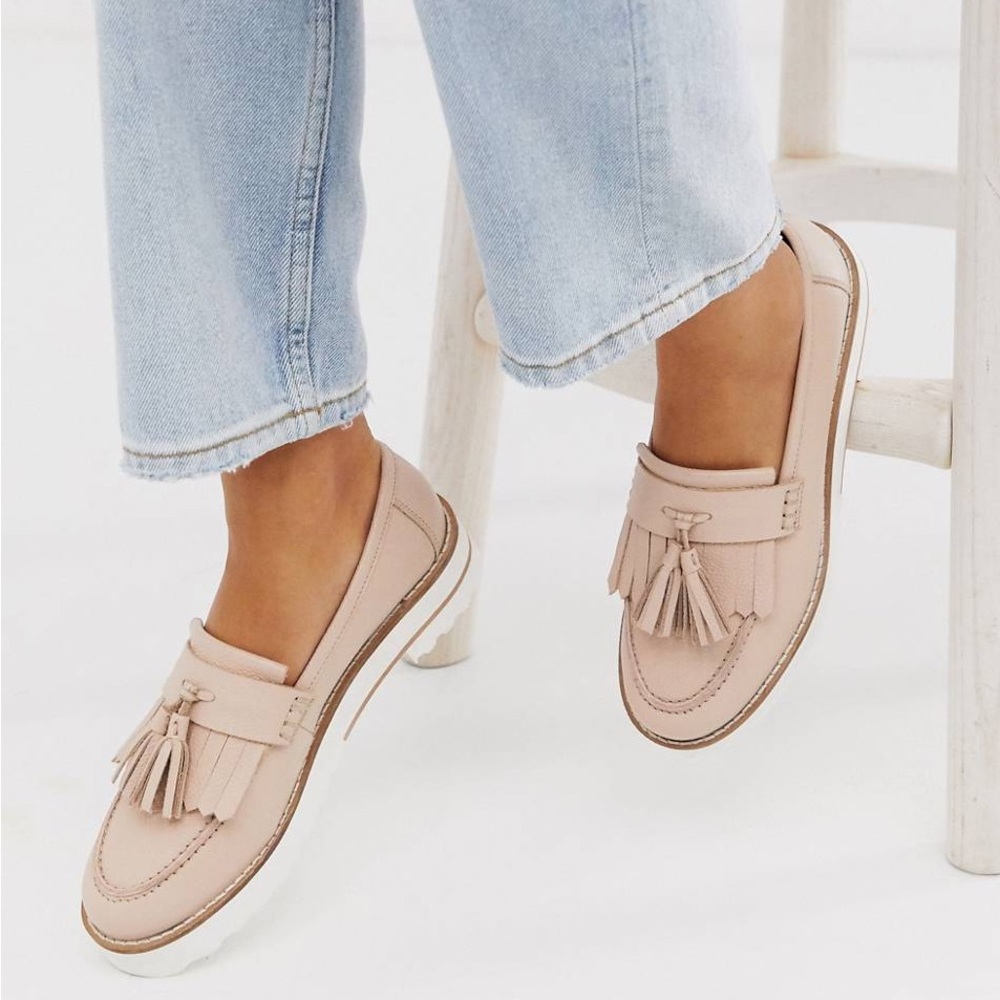 ASOS DESIGN Meze chunky fringed leather loafers
